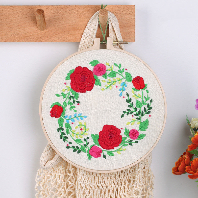 DIY Fabric Flower Plants Embroidery Material Package-6