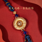 Double Dragon Playing with Pearl Car Aromatherapy Pendant-2