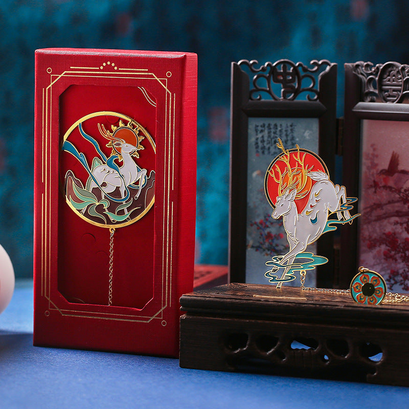 Dunhuang Aesthetic Flying Sky Series Hollow Metal Bookmark-1