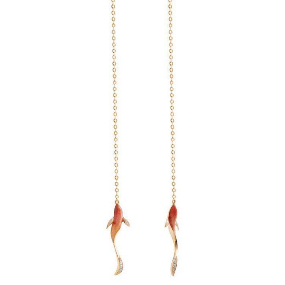 Ear Wire Style Temperament Goldfish Earrings-4