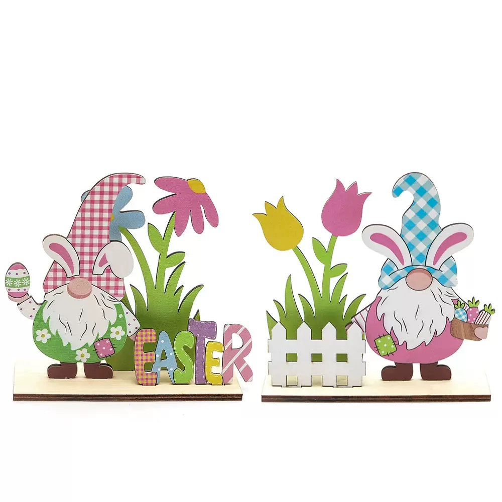 Easter Decoration Bunny Wooden Tabletop Ornament-4