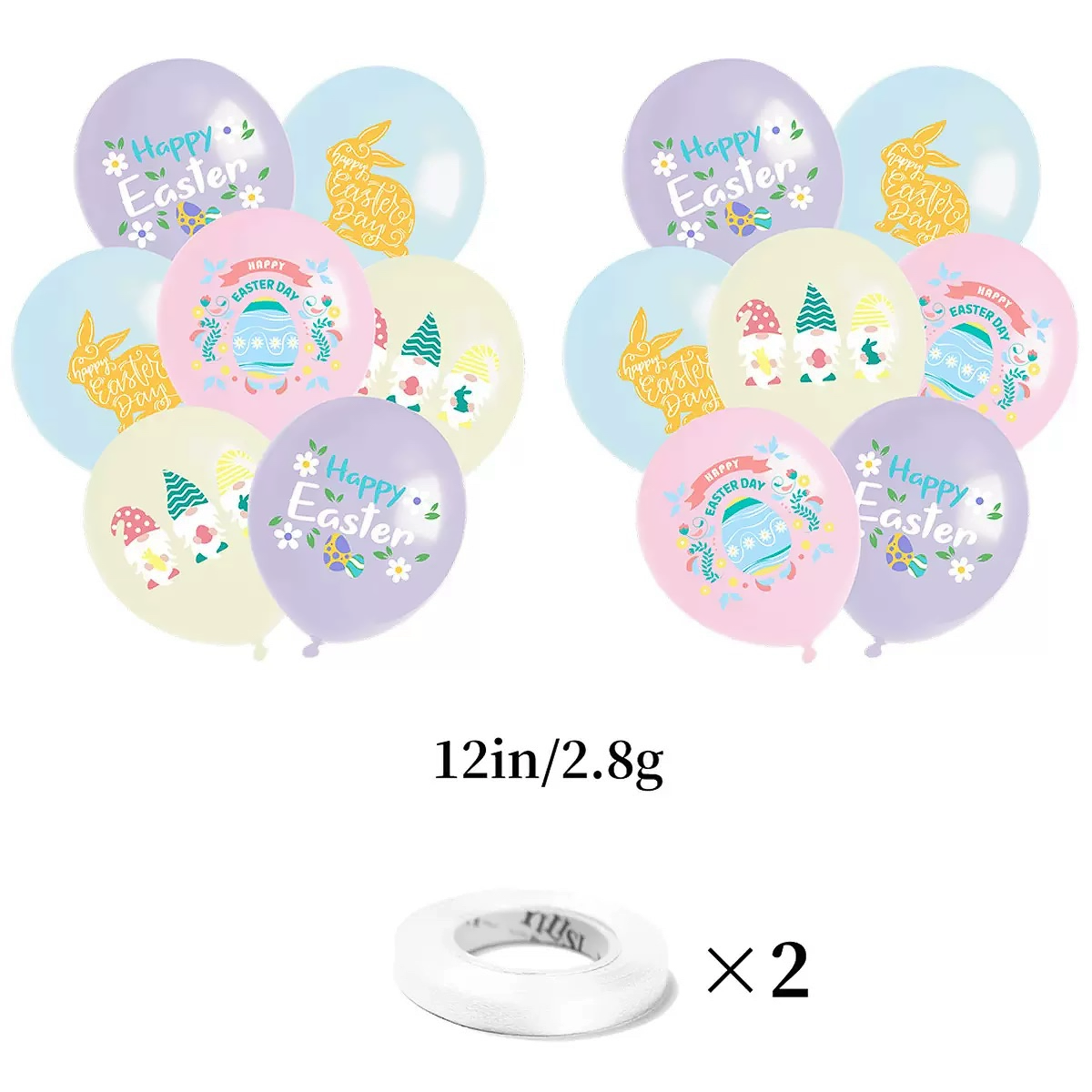Easter Decorations Flag Banner Easter Egg Cake Inserts Balloon Party Decorations-11