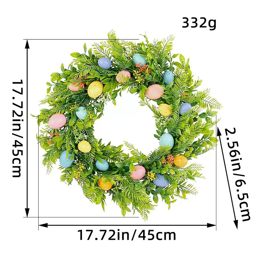 Easter Egg Wreath for Front Door – Colorful Spring Floral Arrangement-3