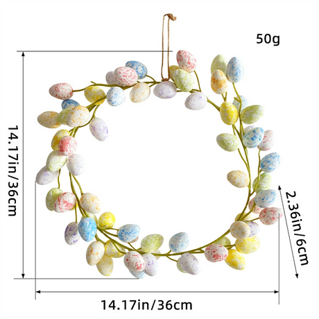 Easter Egg Wreath for Front Door – Colorful Spring Floral Arrangement-6