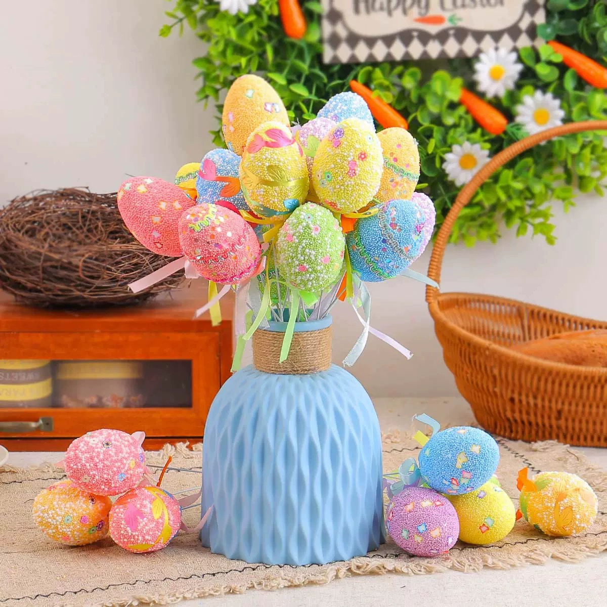 Easter Eggs Flower Arrangement Holiday Party Decoration Scene Arrangement-1