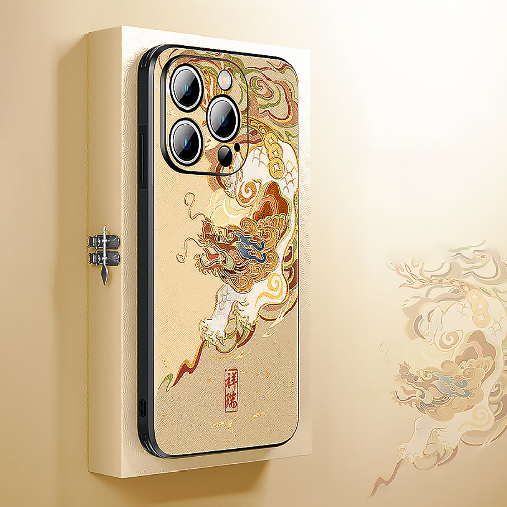 Embossed Qilin Apple iPhone Series Mobile Phone Case-1
