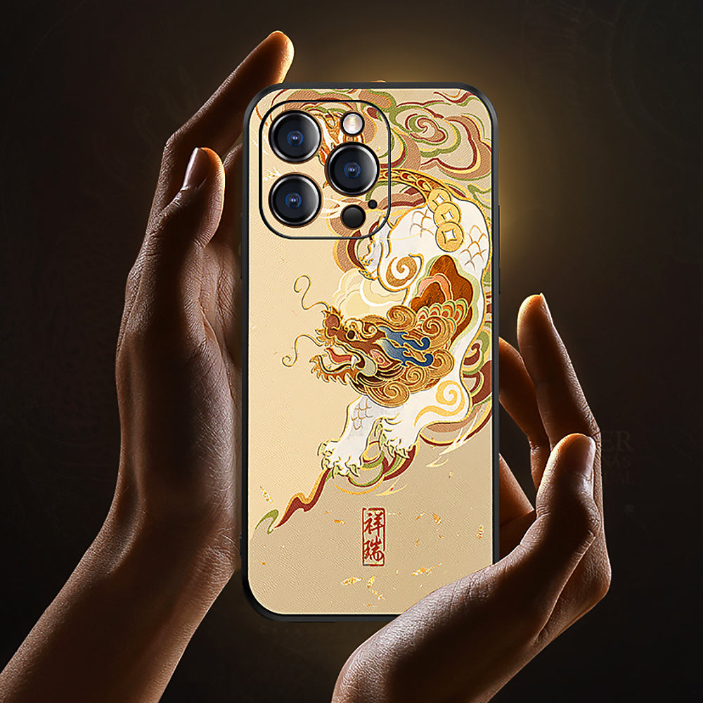 Embossed Qilin Apple iPhone Series Mobile Phone Case-4