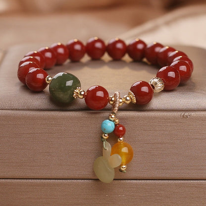 Ethnic Style Carnelian Jade Women Bracelet-2