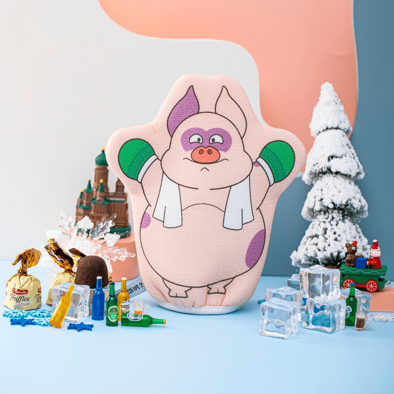 Exfoliating Gloves "Zhu Biao Biao Use Some Strength" Bath Scrubbing Towel-1