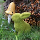 Flocking Artificial Plant Grass Animal Easter Rabbit Ornament-6
