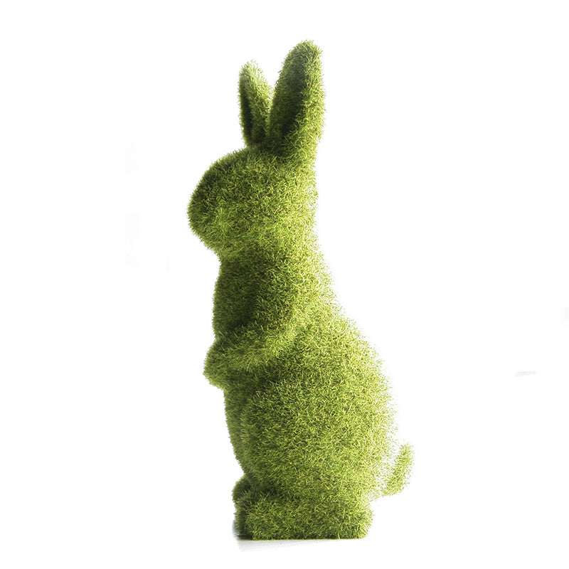 Flocking Artificial Plant Grass Animal Easter Rabbit Ornament-7