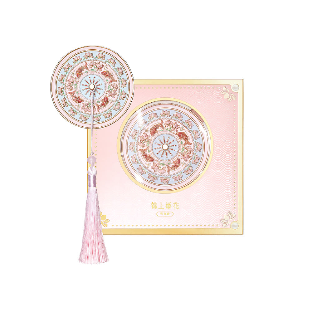 Flower and Bird Pattern Embossed Portable Mirror-3