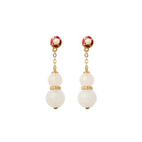 Fortune and Health White Jade Pendant Earrings-2