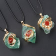 Gilding Crystal Stone Pendant Stone Irregular Necklace-4