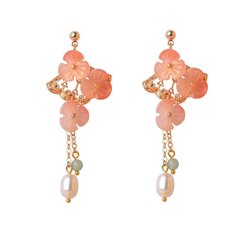 Ginkgo Leaf Pearl Mori Women Earrings-5
