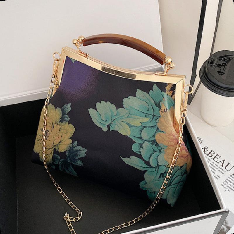 Chinese Style Lotus Peony Crossbody Bag-3