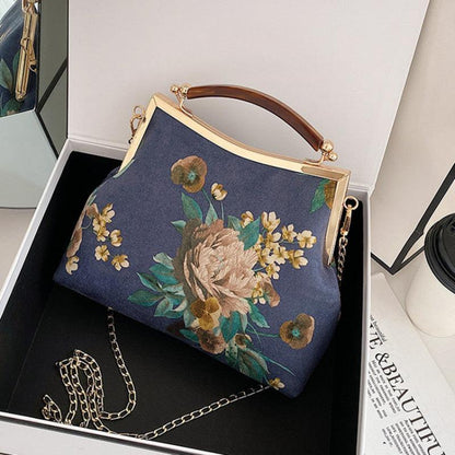 Chinese Style Lotus Peony Crossbody Bag-4