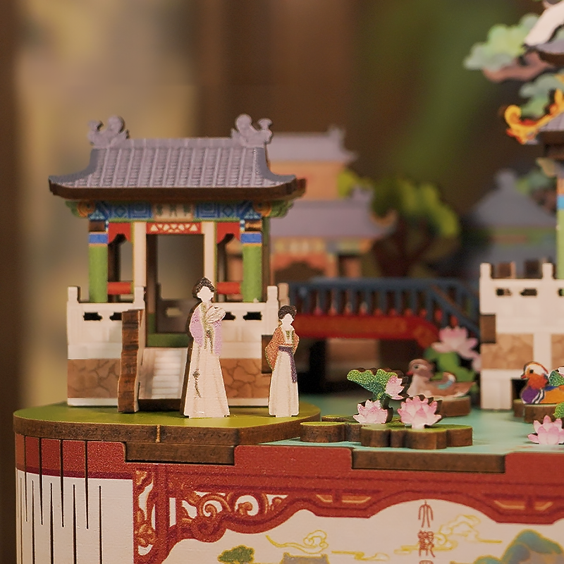 3D Puzzle Wooden Music Box – Han Yuefu Daguanyuan Scene-4