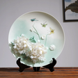 Housewarming Gift Ceramic 3D Flower Plate Hand-painted Ornament-3