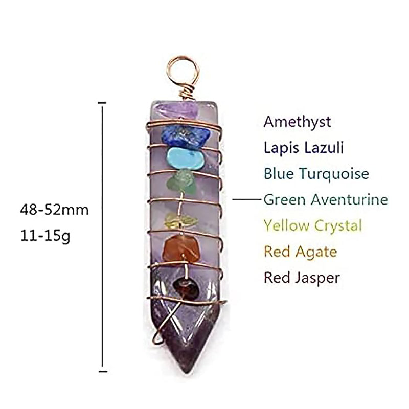 Jade Crystal Arrow Shape Seven Chakra Crystal Pendant-4
