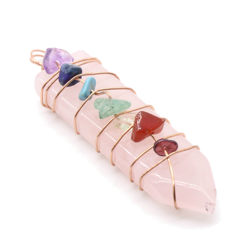 Jade Crystal Arrow Shape Seven Chakra Crystal Pendant-9