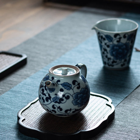 Kung Fu Tea Teapot Vintage Zen Lotus Ceramic Tea Set-1