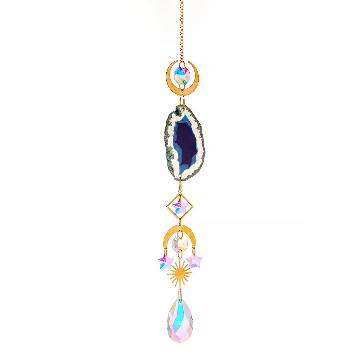 Natural Crystal Agate Piece Sun Catcher-7