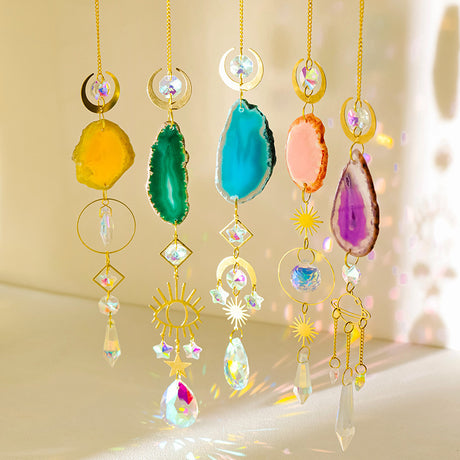 Natural Crystal Agate Piece Sun Catcher-1