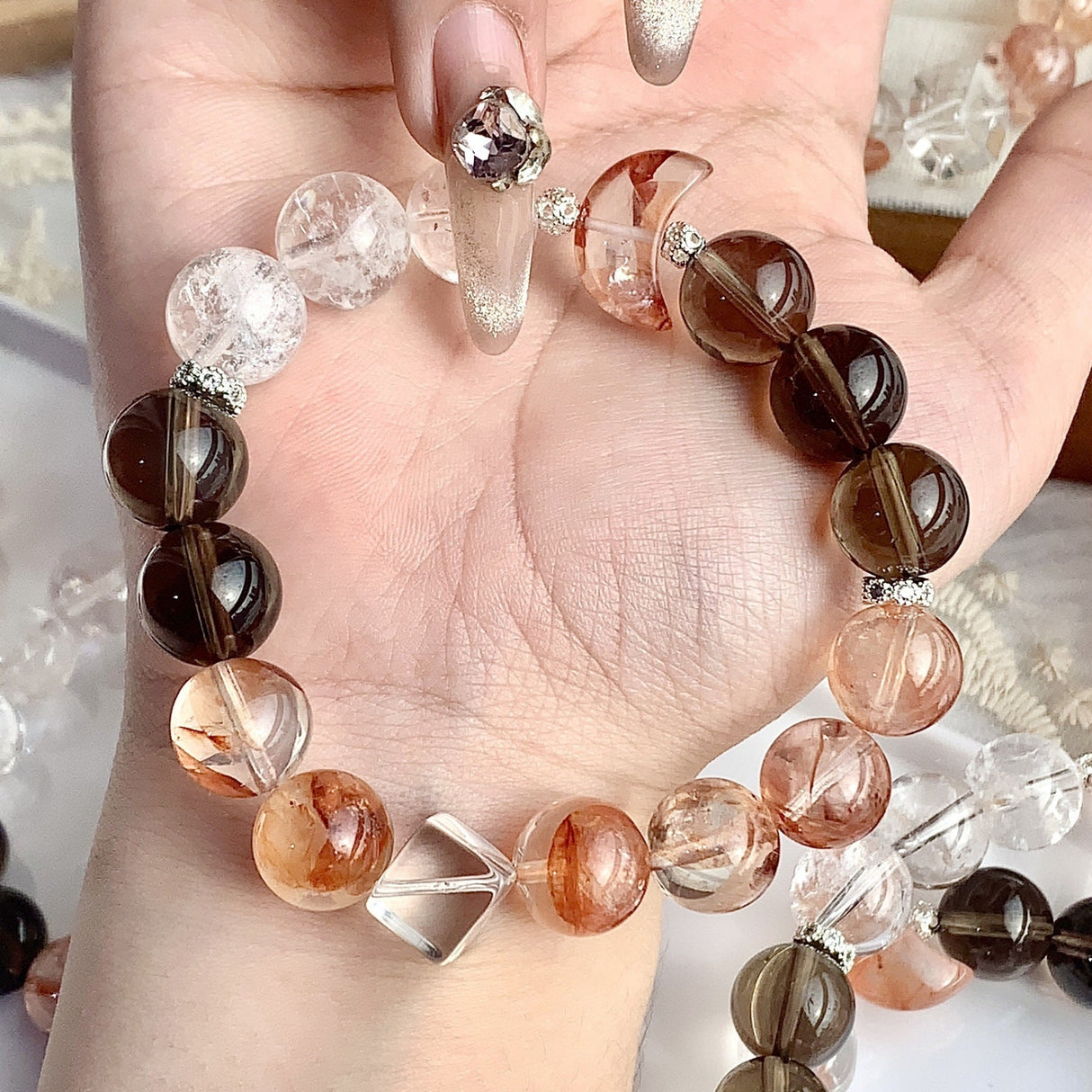 Natural Crystal Bracelet White Crystal Bracelet-1