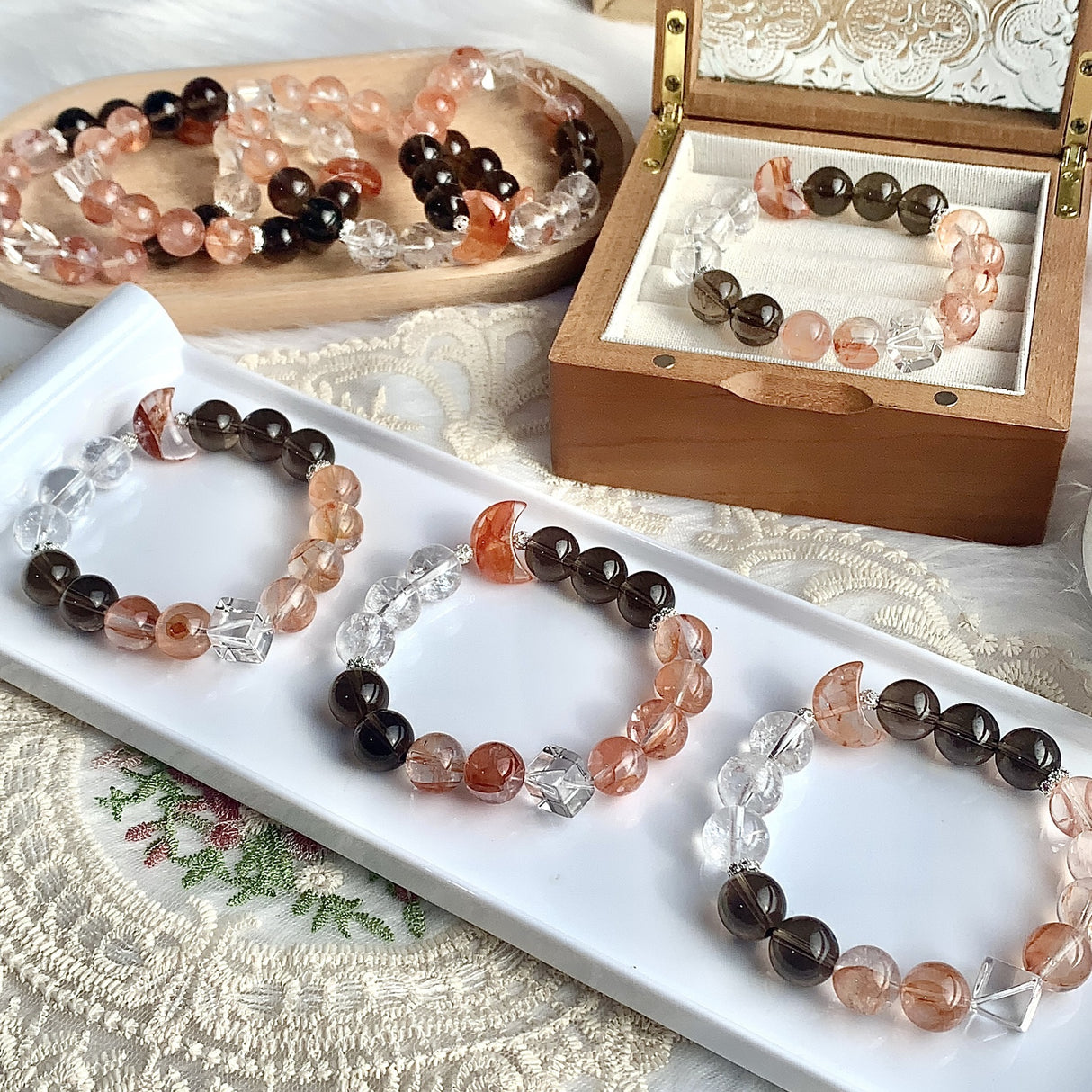 Natural Crystal Bracelet White Crystal Bracelet-4