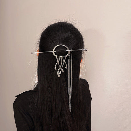 New Chinese Liquid Shape Metal Tassel Hairpin-2