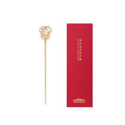 New Chinese Style Brocade Fan Hairpin-2