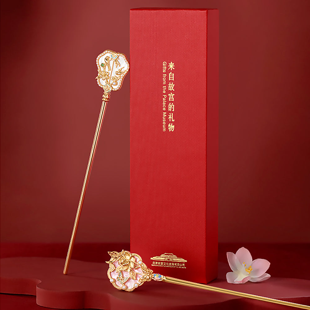 New Chinese Style Brocade Fan Hairpin-4