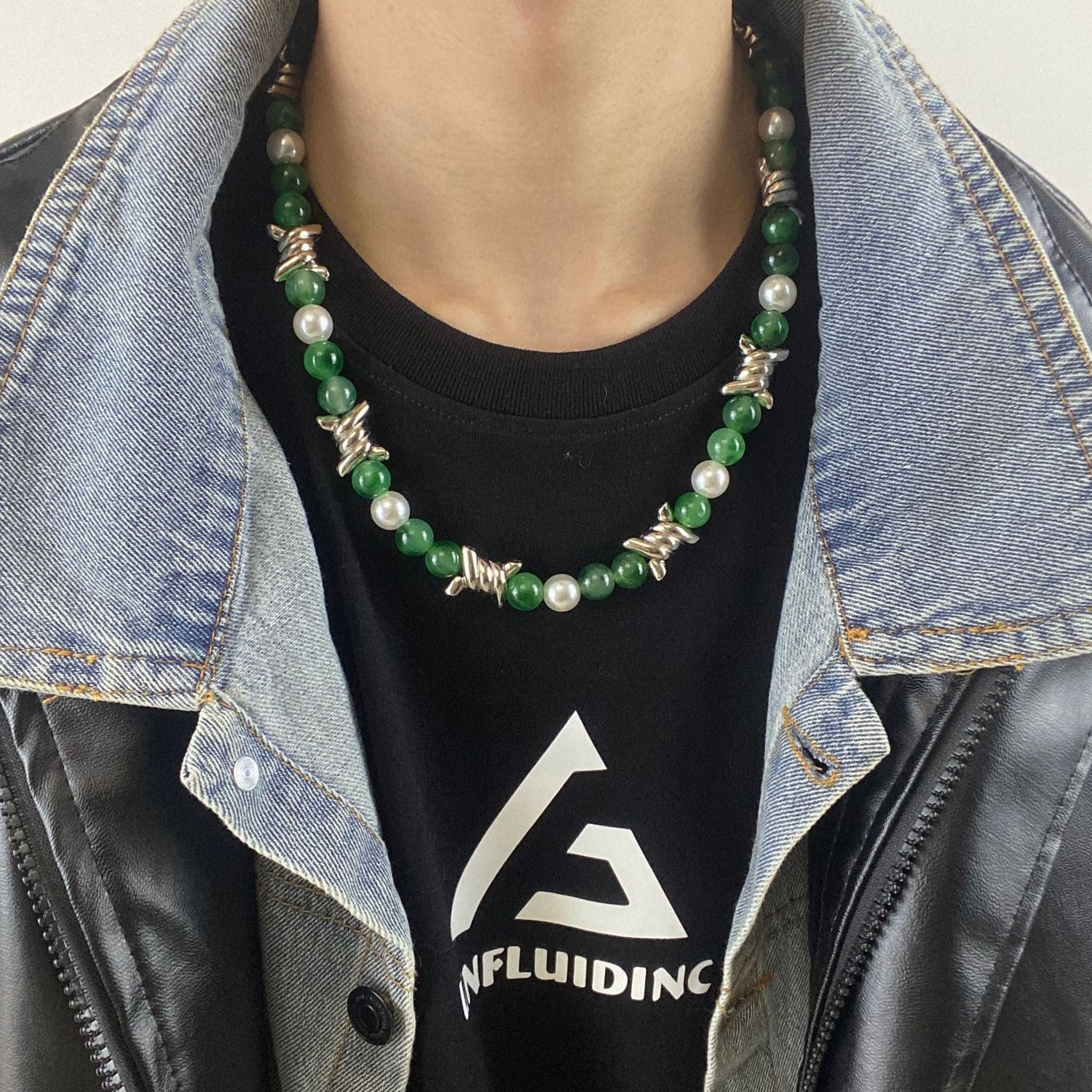 New Chinese Style Thorn Jade Pearl Necklace-3