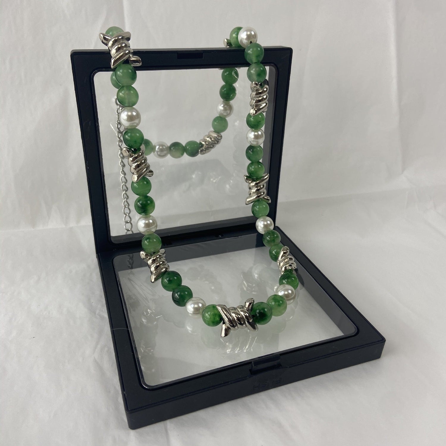 New Chinese Style Thorn Jade Pearl Necklace-4