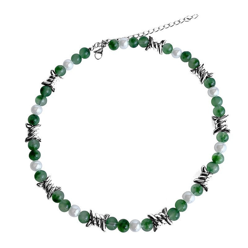 New Chinese Style Thorn Jade Pearl Necklace-5