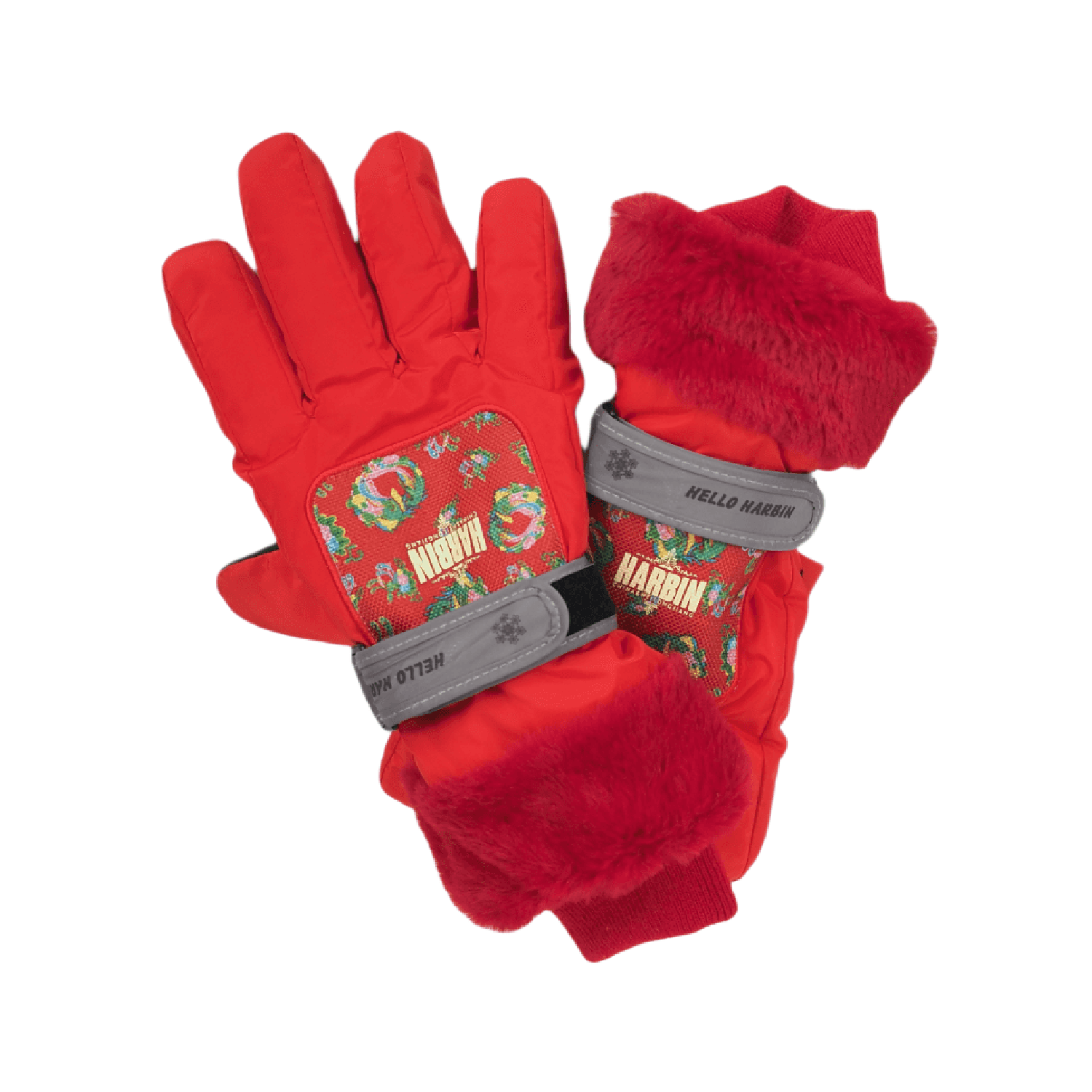 Northeast Big Flower Hey Dragon Ha Tiger Winter Gloves-5