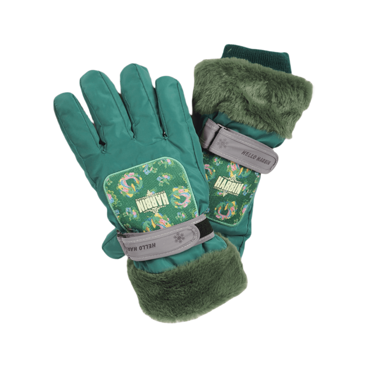 Northeast Big Flower Hey Dragon Ha Tiger Winter Gloves-6