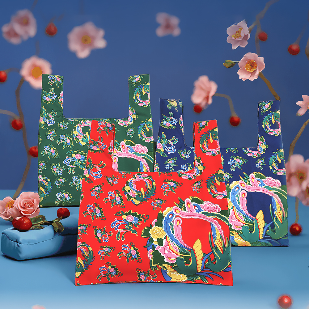 Northeast China Big Flower Eco-Friendly Durable Canvas Bag-1