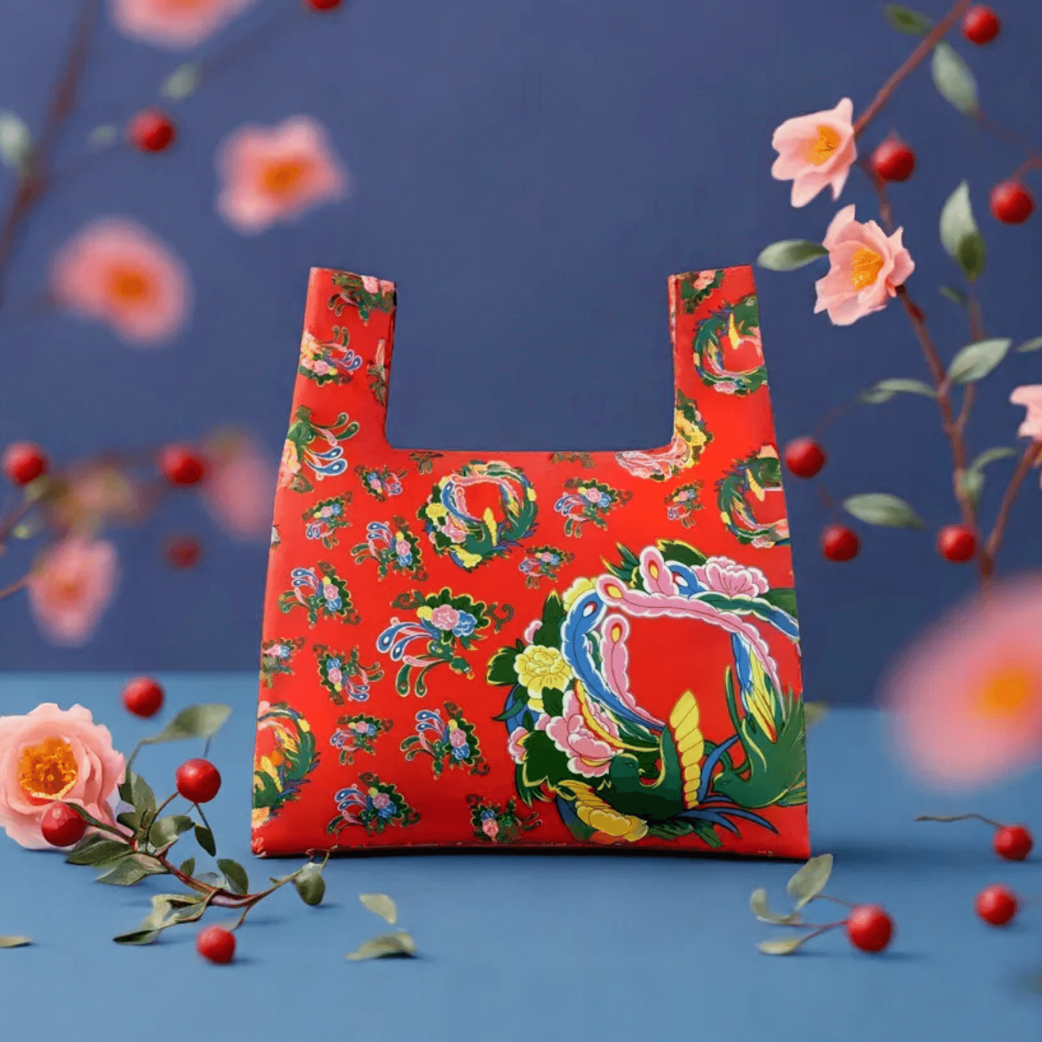 Northeast China Big Flower Eco-Friendly Durable Canvas Bag-2