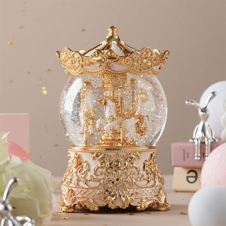 Carousel Crystal Ball Music Box Wedding Gift Ballet