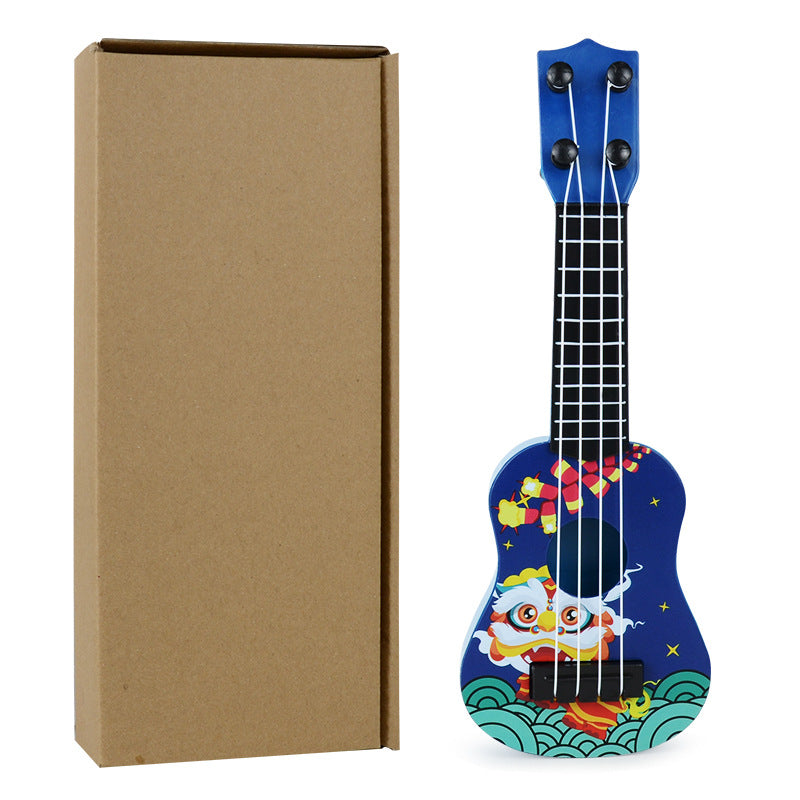 Guochao Lion Dance Ukulele Musik Aufklärungsinstrument Kinder kleines Gitarrenmodell Spielzeug