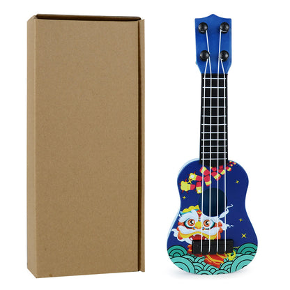 Guochao Lion Dance Ukulele Music Enlightenment Instrument Children's Small Guitar Model Toy