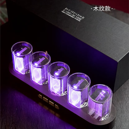 RGB Quasi Nixie Tube Clock Desktop Creative Ornaments Digital Clock