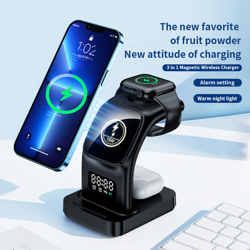 3 in 1 Desktop Charging Station iPhone Samsung Mobile Phone Wireless Charger