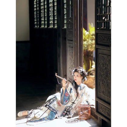 Chinese Qing Dynasty women's clothing Hanfu retro ethnic style ancient costume horse face skirt suit