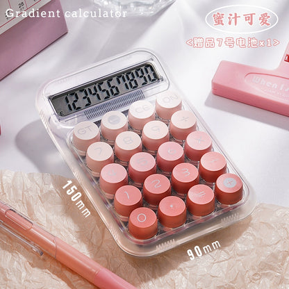 Transparent gradient color small multi-function commercial mechanical key calculator financial accounting office dedicated computer