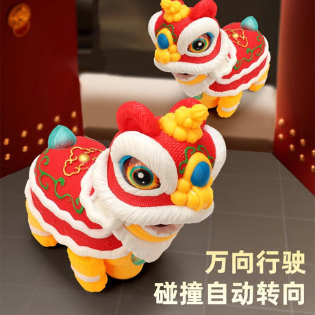 Electric lion dance universal head and tail swing light music snake year lantern children's new year toy