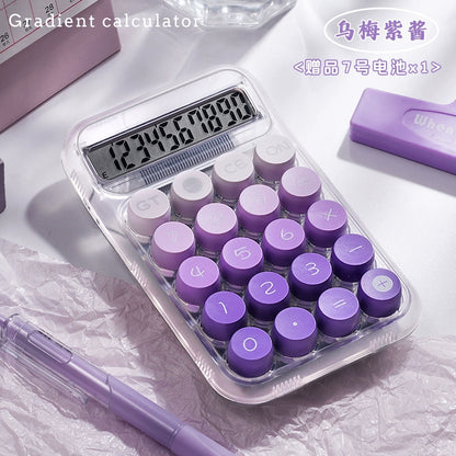 Transparent gradient color small multi-function commercial mechanical key calculator financial accounting office dedicated computer