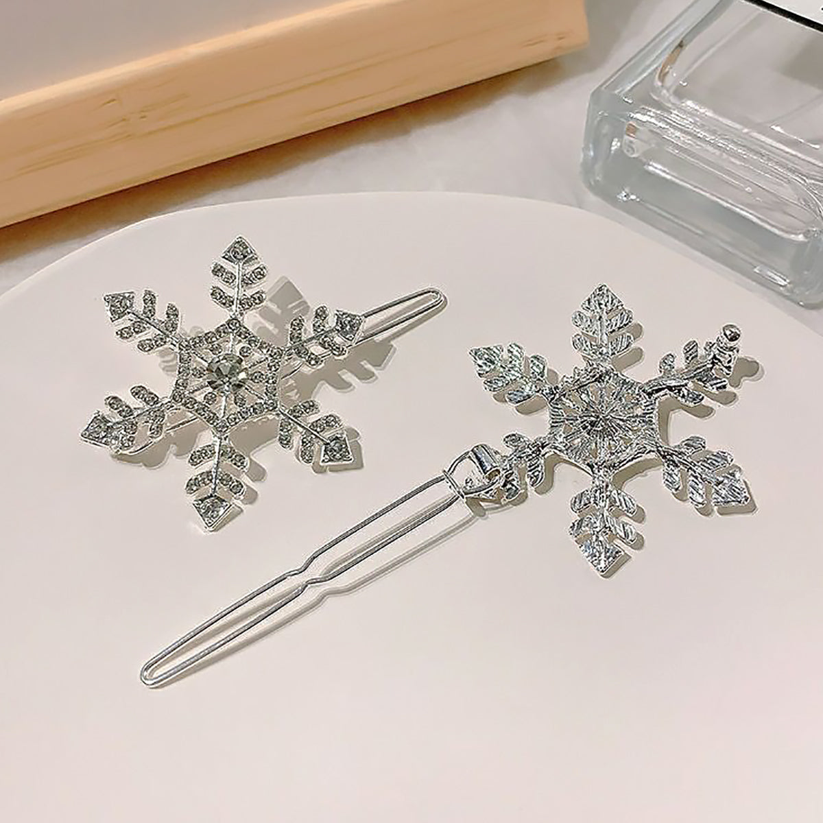 Snowflake Hairpin Rhinestone Hair Clip for Women Elegant Gift-4
